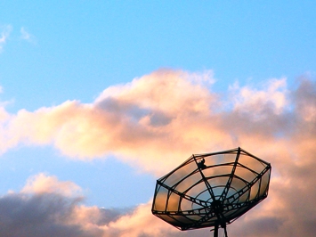 This photo of a satellite radio dish was taken by Jenny W of Honolulu, Hawaii.